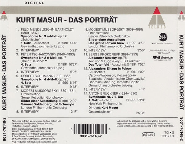 Kurt Masur : Das Porträt (CD, Comp)