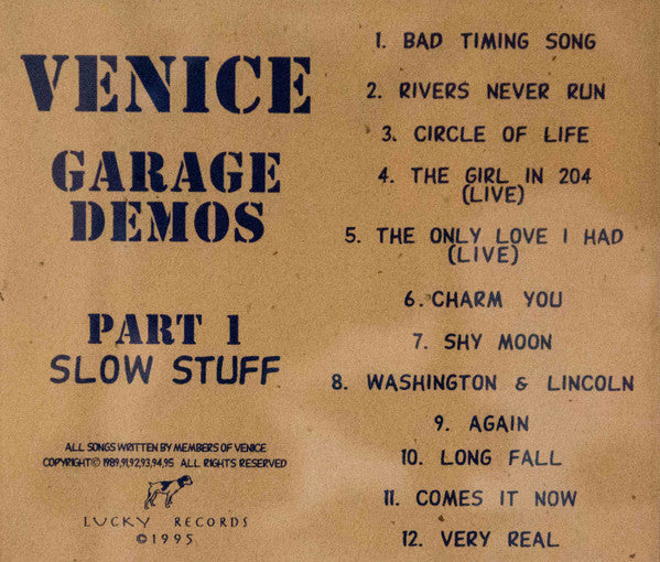 Venice (7) : Garage Demos Part 1 - Slow Stuff (CD, Album, Comp)