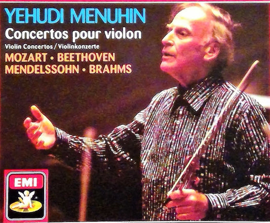 Yehudi Menuhin, Wolfgang Amadeus Mozart • Ludwig van Beethoven • Felix Mendelssohn-Bartholdy • Johannes Brahms : Concertos Pour Violon (2xCD, Comp, RM)