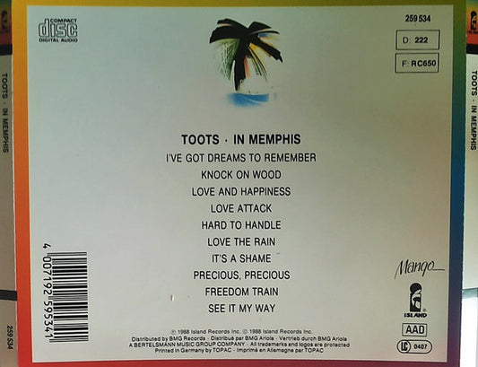 Toots Hibbert : Toots In Memphis (CD, Album)