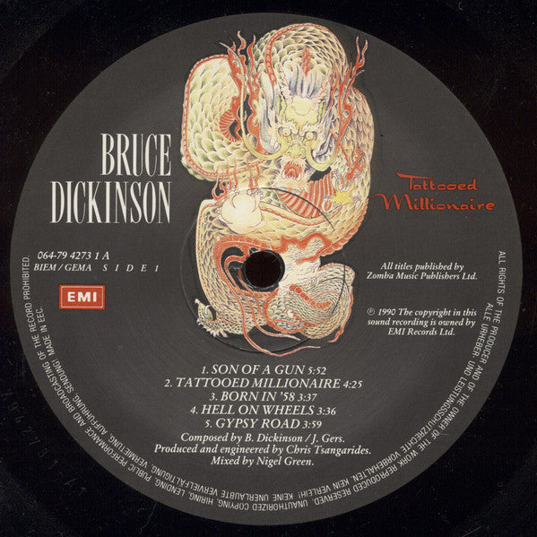 Bruce Dickinson : Tattooed Millionaire (LP, Album)