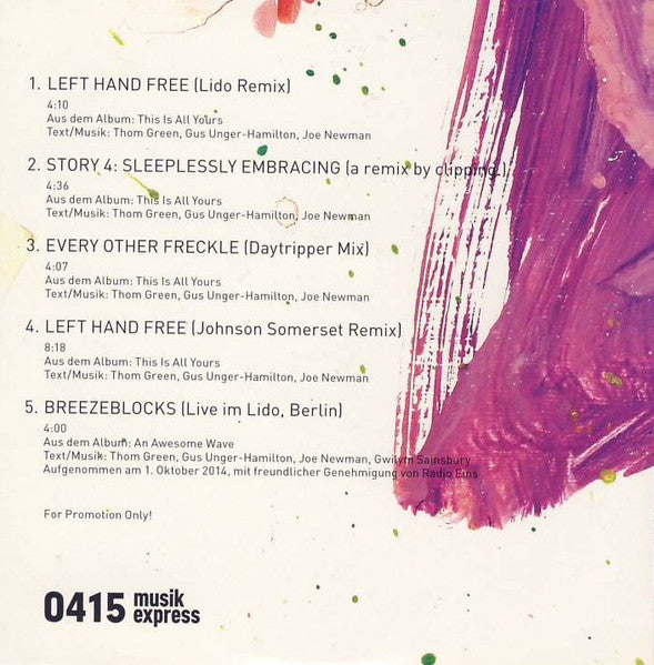 Alt-J : This Is All Yours, Too (CD, EP, Promo)