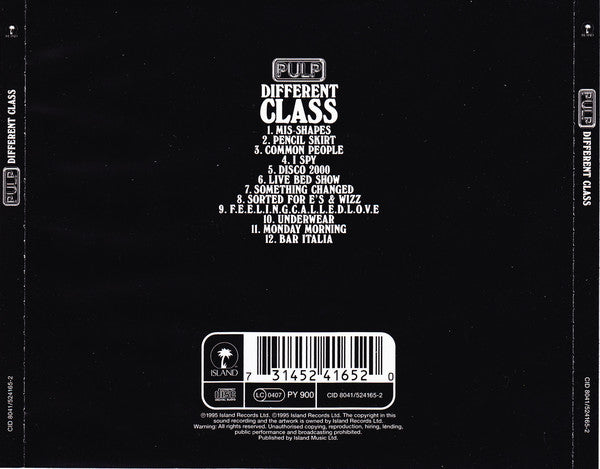 Pulp : Different Class (CD, Album, RE, EDC)