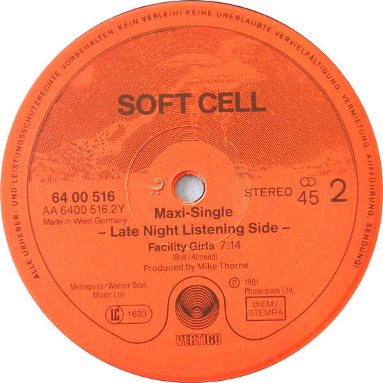 Soft Cell : Bedsitter (12", Maxi)