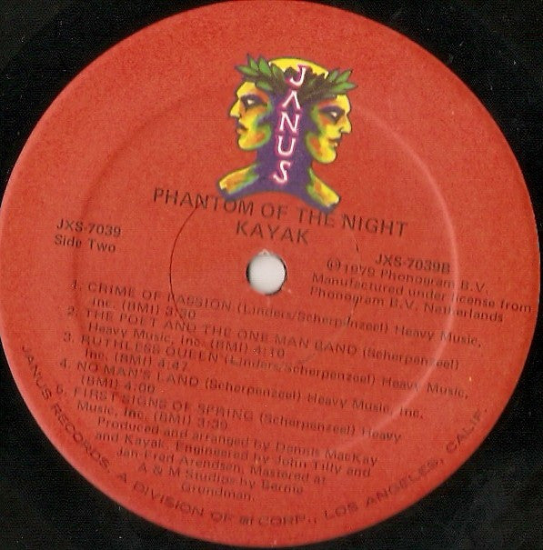 Kayak : Phantom Of The Night (LP, Album, Lab)