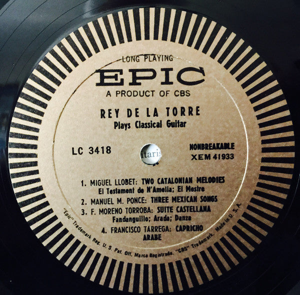 Rey De La Torre : Plays Classical Guitar (LP, Album)