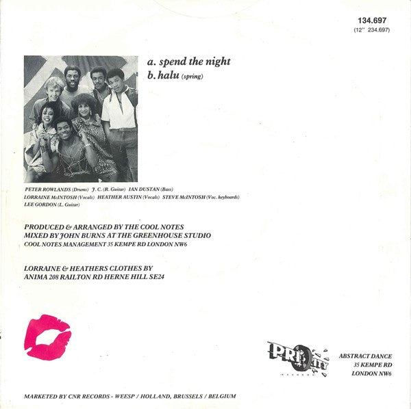The Cool Notes : Spend The Night (7", Single)