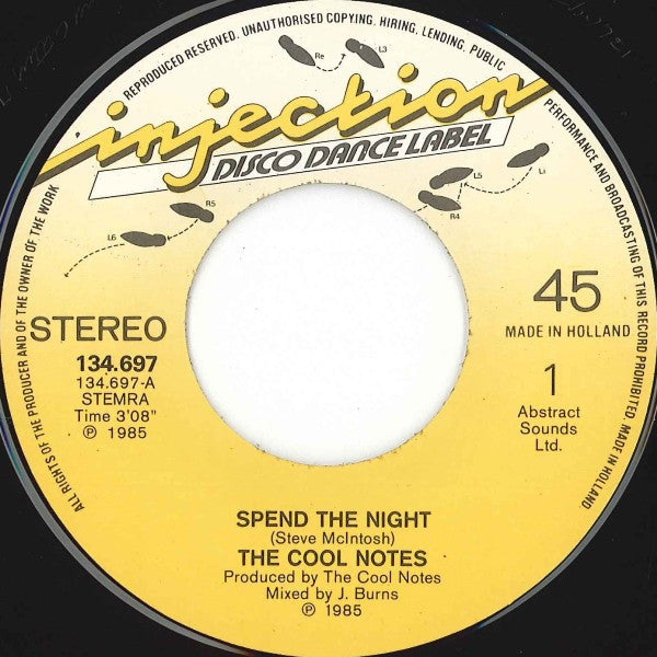 The Cool Notes : Spend The Night (7", Single)