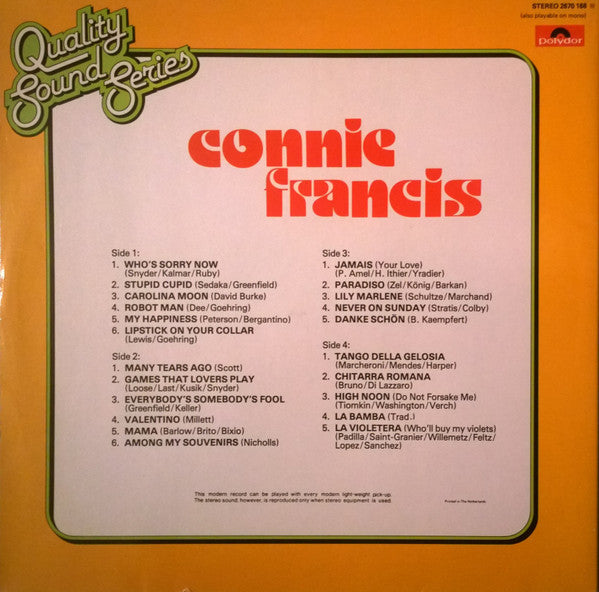 Connie Francis : Connie Francis (2xLP, Comp)