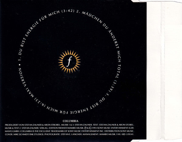 Münchener Freiheit : Du Bist Energie Für Mich (CD, Maxi)