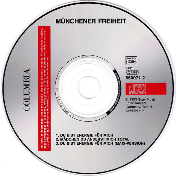 Münchener Freiheit : Du Bist Energie Für Mich (CD, Maxi)