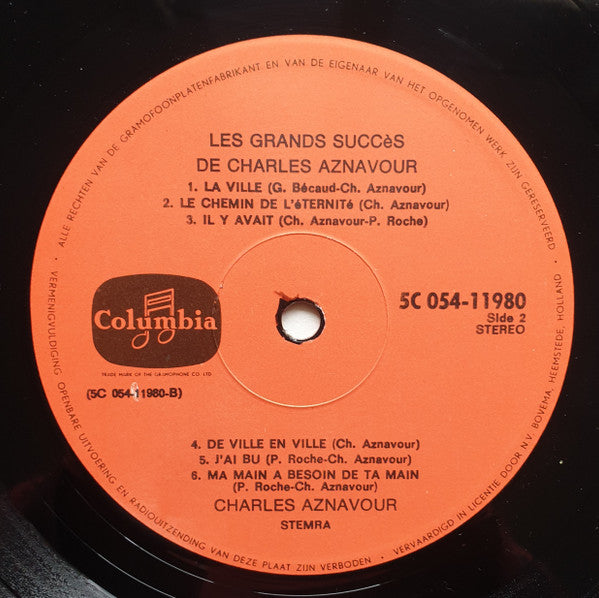 Charles Aznavour : Les Grands Succes de Charles Aznavour (LP, Album, Comp)