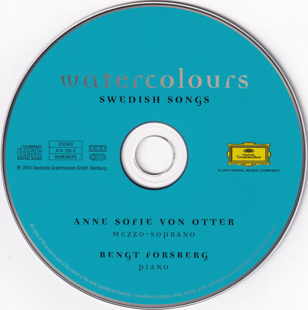 Anne Sofie Von Otter, Bengt Forsberg : Watercolours (CD, Album)