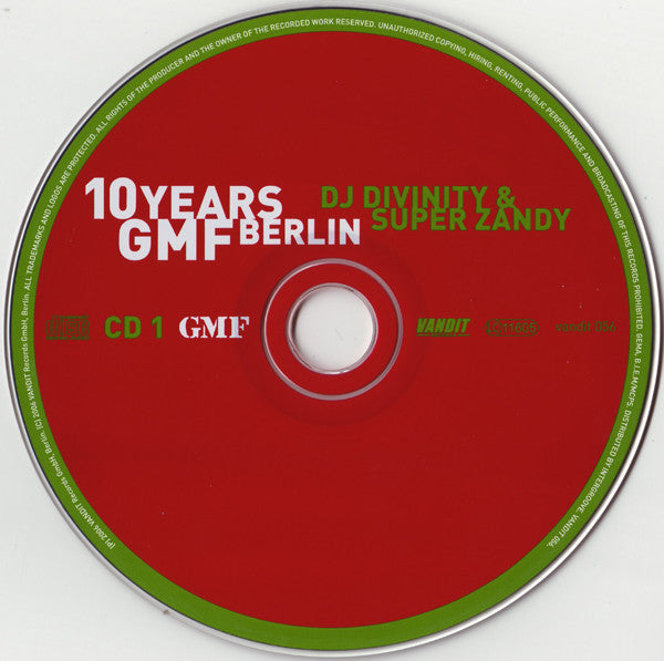 Paul van Dyk, DJ Divinity & Super Zandy : 10 Years GMF Berlin Compilation (2xCD, Comp, Mixed)