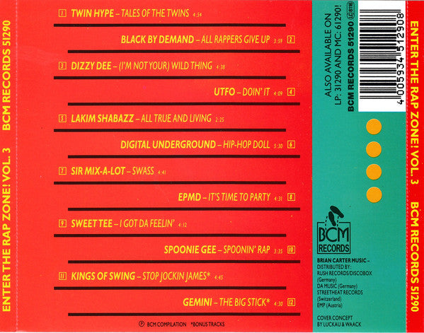 Various : Enter The Rap Zone! Vol. 3 (CD, Comp)
