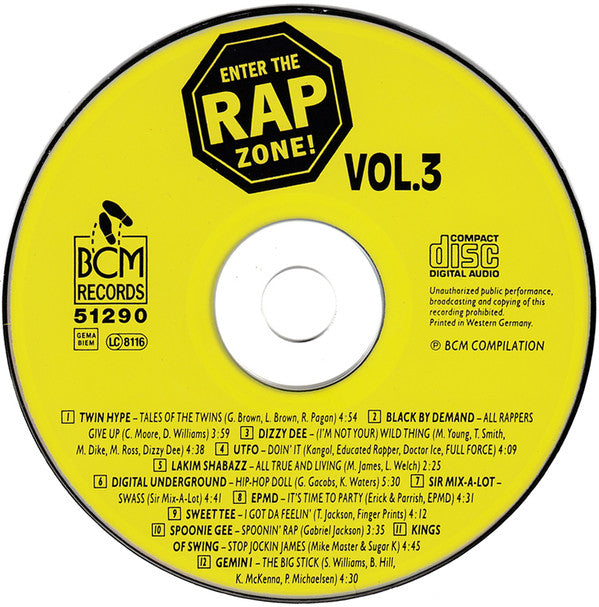 Various : Enter The Rap Zone! Vol. 3 (CD, Comp)