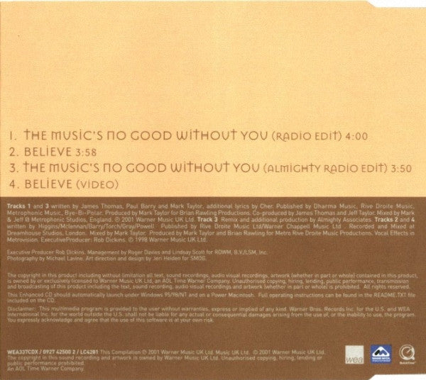 Cher : The Music's No Good Without You (CD, Single, Enh)