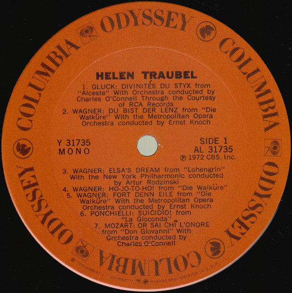 Helen Traubel : Arias From Don Giovanni, Alceste, Die Walkure, Lohengrin, La Gioconda And A Recital Of Songs (LP, Comp, Mono)