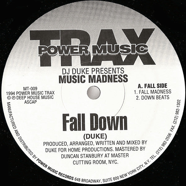 DJ Duke Presents Music Madness : Fall Down (12")