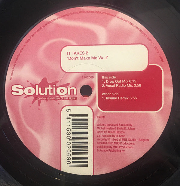 It Takes Two : Don't Make Me Wait (12")
