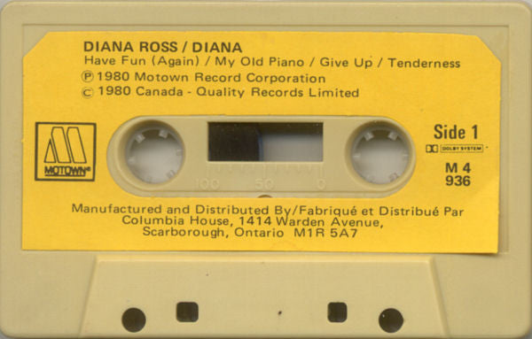 Diana Ross : Diana (Cass, Album, Club, Dol)