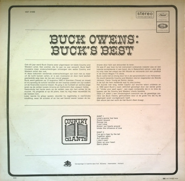 Buck Owens : Buck's Best (LP, Comp)