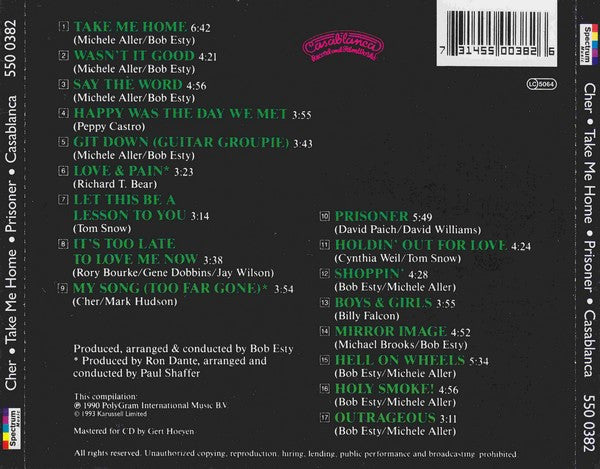 Cher : Take Me Home / Prisoner (CD, Comp)