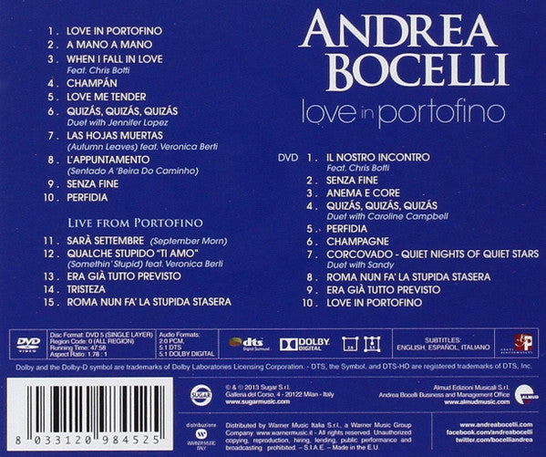 Andrea Bocelli : Love In Portofino (CD, Album + DVD-V)
