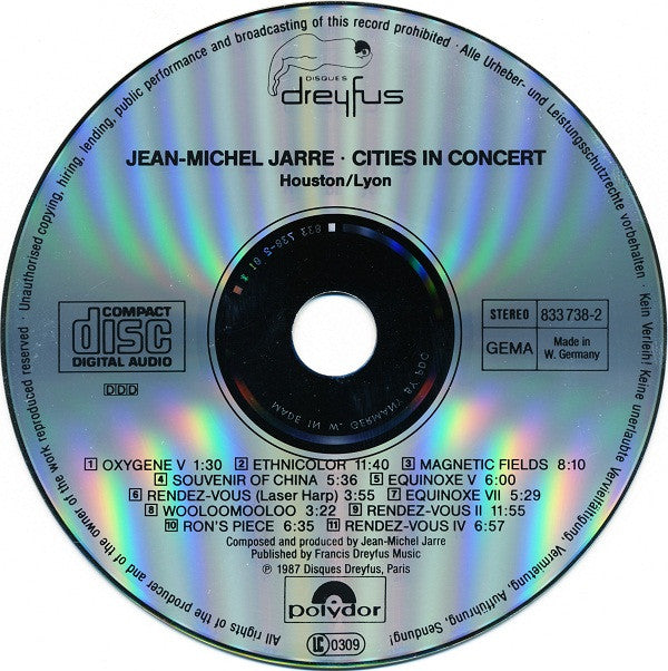 Jean-Michel Jarre : Cities In Concert • Houston/Lyon (CD, Album)