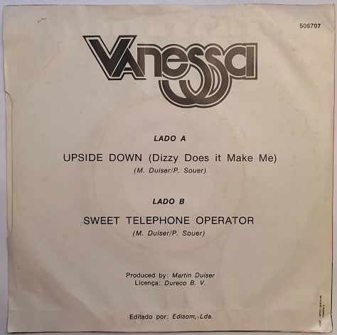 Vanessa (2) : Upside Down (Dizzy Does It Make Me) (7", Single)