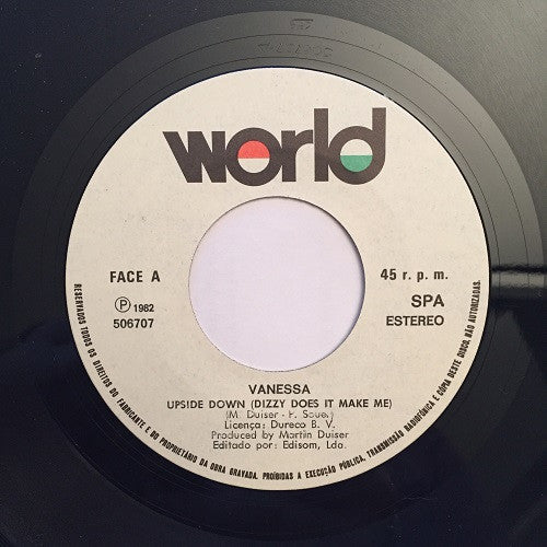 Vanessa (2) : Upside Down (Dizzy Does It Make Me) (7", Single)