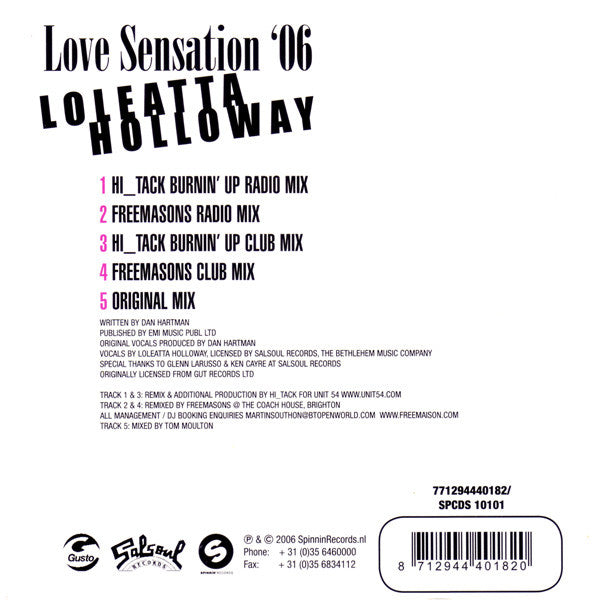 Loleatta Holloway : Love Sensation '06 (CD, Single)