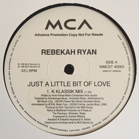 Rebekah Ryan : Just A Little Bit Of Love (Promo 1) (2x12", Promo)