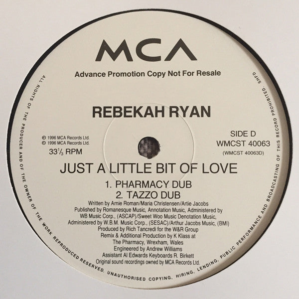 Rebekah Ryan : Just A Little Bit Of Love (Promo 1) (2x12", Promo)