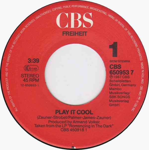 Münchener Freiheit : Play It Cool (7", Single)