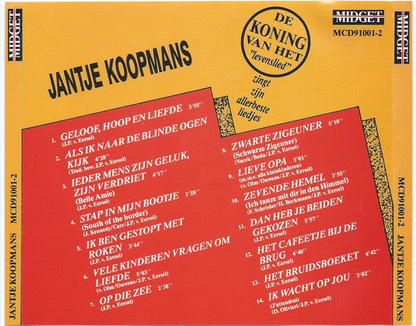 Jantje Koopmans : De Koning Van Het "Levenslied" Zingt Zijn Allerbeste Liedjes (CD, Comp)