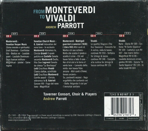 Andrew Parrott, Taverner Players : From Monteverdi To Vivaldi (5xCD, Comp + Box)