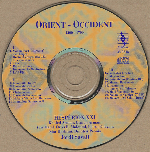Jordi Savall, Hespèrion XXI : Orient - Occident 1200-1700 (CD, Album)