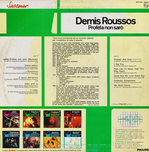 Demis Roussos : Profeta Non Sarò (LP, Comp)