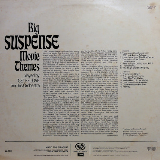 Geoff Love & His Orchestra : Big Suspense Movie Themes (LP)