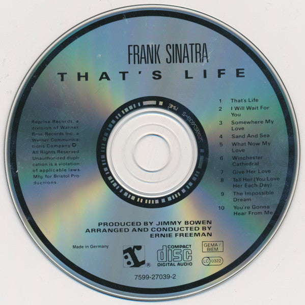Frank Sinatra : Ol' Blue Eyes Is Back (CD, Album, RE)