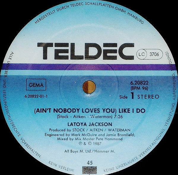 La Toya Jackson : (Ain't Nobody Loves You) Like I Do (12")