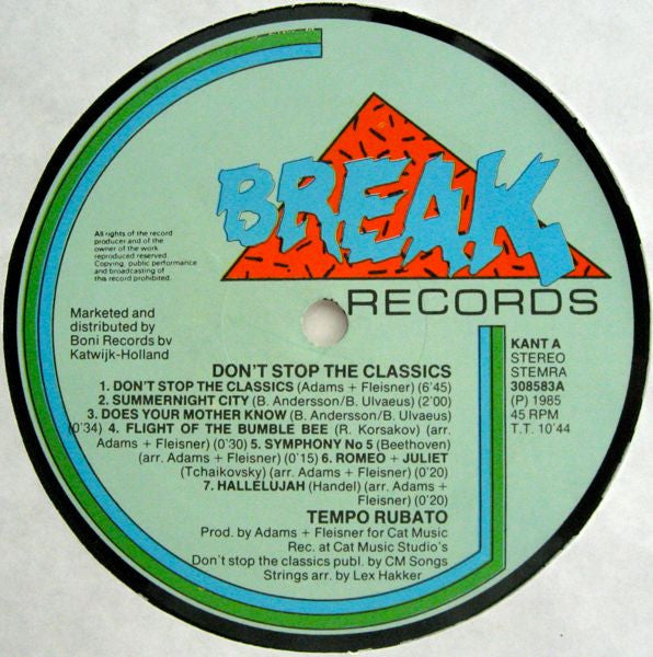 Tempo Rubato : Don't Stop The Classics (12")