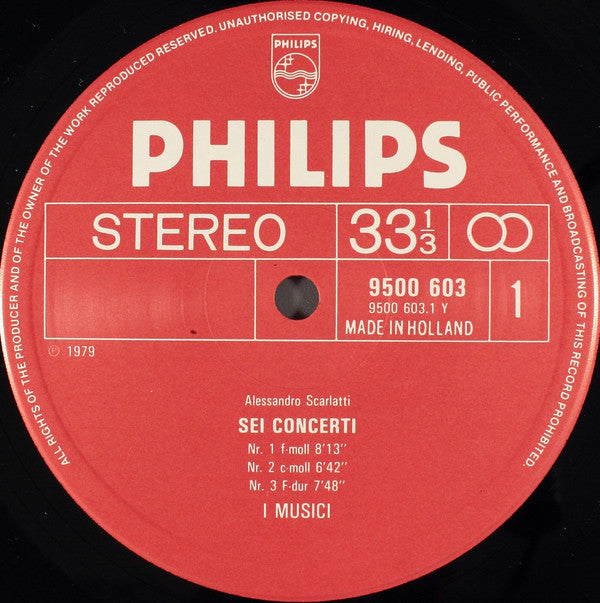 Alessandro Scarlatti, I Musici : 6 Concerti (LP)