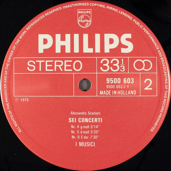 Alessandro Scarlatti, I Musici : 6 Concerti (LP)