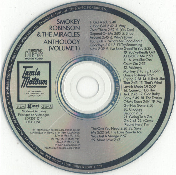 The Miracles : Anthology (2xCD, Comp)