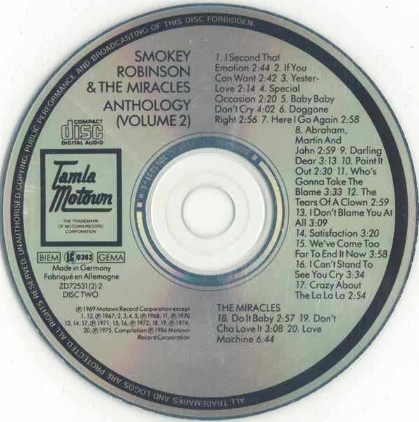 The Miracles : Anthology (2xCD, Comp)
