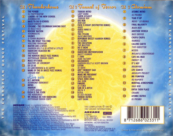 Various : Mystery Land - The European Dance Festival - Hardcore (3xCD, Comp, P/Mixed)