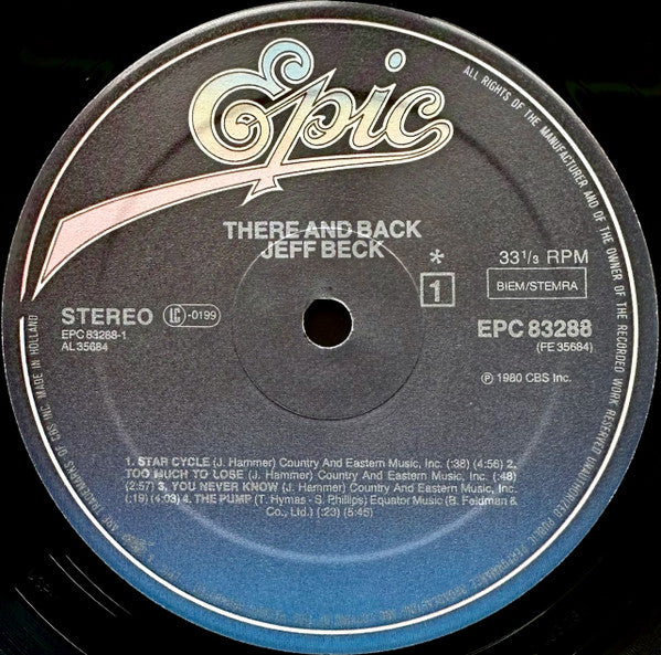 Jeff Beck : There & Back (LP, Album, Emb)