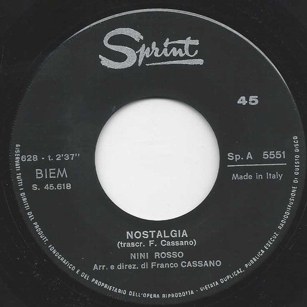 Nini Rosso : Nostalgia (7")